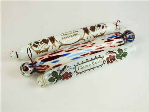 Lot 94 - Eleven Victorian glass rolling pins