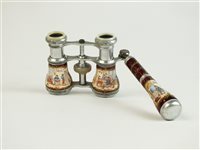 Lot 71 - A pair of French enamelled opera glasses