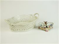 Lot 67 - A Meissen salt and a Berlin porcelain basket