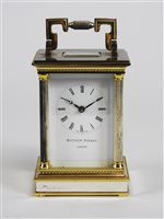 Lot 210 - A modern brass cased carriage timepiece by Matthew Norman