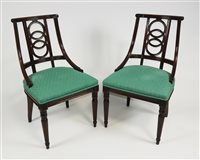 Lot 143 - A set of six French walnut dining chairs