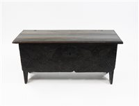 Lot 275 - An oak six plank coffer, 17th century and later