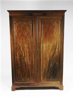 Lot 272 - An early 20th century mahogany hanging wardrobe
