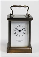 Lot 203 - A brass carriage timepiece, 20th century