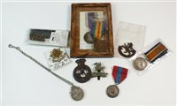 Lot 206 - Five medals and five cap badges