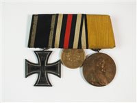 Lot 213 - Three Imperial German medals including Iron Cross