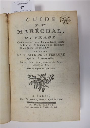 Lot 17 - LAFOSSE, Philippe-Étienne, Guide du Maréchal, Paris 1767