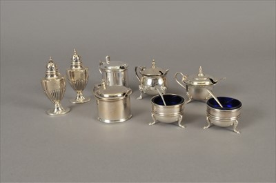 Lot 34 - A collection of silver cruets