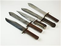 Lot 150 - A group of five Bowie knives