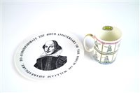 Lot 58 - A mug and plate commemorating the 400th Anniversary of Shakespeare's Birth