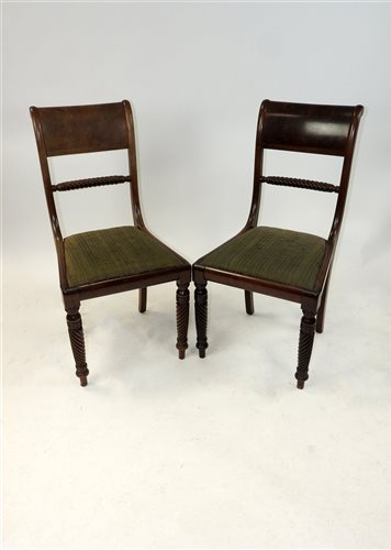 Lot 138 - A set of eleven (10+1) regency mahogany dining chairs