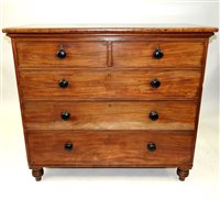 Lot 276 - An early 19th century cross banded mahogany chest of drawers