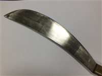 Lot 160 - A WWI bayonet with a machete and two kukri knives