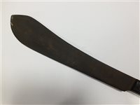 Lot 160 - A WWI bayonet with a machete and two kukri knives