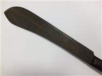Lot 160 - A WWI bayonet with a machete and two kukri knives