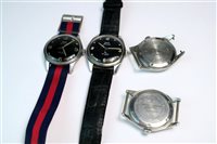 Lot 29 - A collection of four HMT military style wristwatches