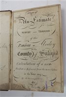 Lot 122 - (MANUSCRIPT) SURVEY and TERRIER of the PARISH of ALVELEY in the County of Salop