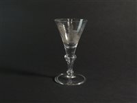 Lot 331 - An engraved and dated wine goblet