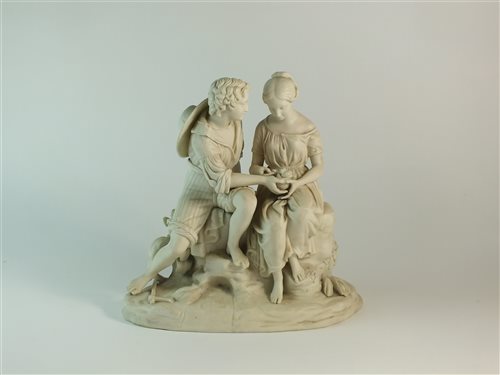 Lot 47 - A Copeland parian group of Paul and Virginia