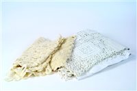 Lot 96 - Eight squares of lace and two lace tablecloths