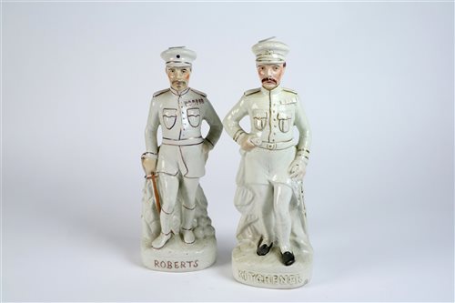 Lot 51 - A pair of Staffordshire figures of Lord Kitchener and General Roberts