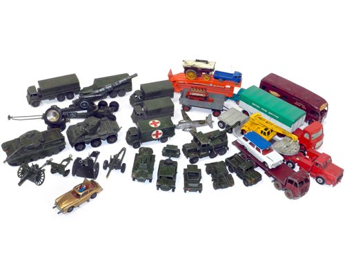 Lot 252 - Dinky Military, Matchbox, Corgi Vintage including Gold 007 D.B.5