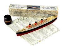 Lot 269 - 1936 Chad Valley Queen Mary Model & HMS Victory Barrel.