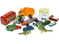 Lot 265 - Vintage Tinplate Kohler and Minie, Birds and Vehicles