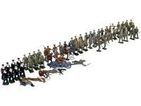 Lot 287 - Vintage Britains Khaki Soldiers and Johillco Dispatch rider