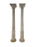 Lot 256 - A decorative pair of limed hardwood architectural ionic columns