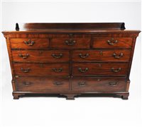 Lot 694 - A George III mahogany and inlaid Lancashire mule chest, circa 1780