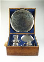 Lot 48 - A cased Victorian silver tea & coffee service, salver and tray