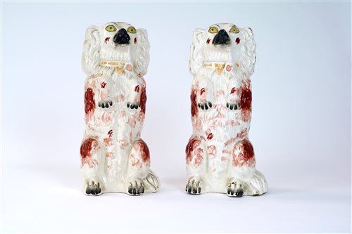 Lot 71 - A pair of 19th century Staffordshire pottery figures