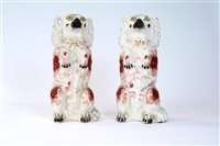 Lot 71 - A pair of 19th century Staffordshire pottery figures