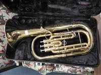 Lot 91 - A Hawkes and Son Excelsior Sonorous class A white metal euphonium
