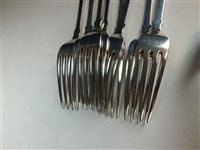 Lot 98 - Eight Scottish silver table forks