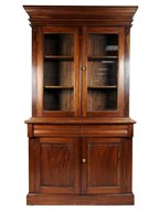 Lot 309 - A Victorian style hardwood cabinet bookcase