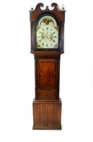 Lot 405 - A George IV oak cross banded longcase clock