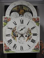Lot 405 - A George IV oak cross banded longcase clock
