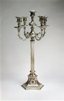 Lot 68 - A silver plated candelabrum