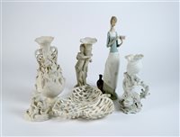 Lot 44 - Parian, Lladro and a French basket