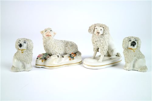 Lot 55 - Four small Victorian porcelain animals