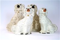 Lot 70 - Two pairs of Staffordshire flatback spaniels