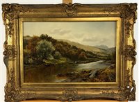 Lot 150 - David Bates, On the Wye, oil on canvas