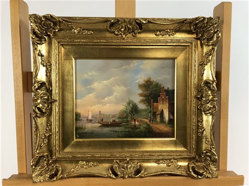 Lot 136 - Albert Herkelman, pair of Dutch river scenes