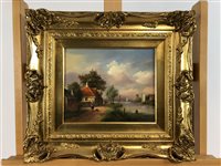 Lot 136 - Albert Herkelman, pair of Dutch river scenes