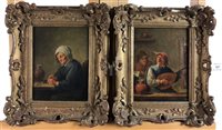 Lot 221 - M. Thornton after David Teniers, A pair of oils