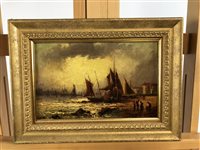 Lot 168 - Attributed to Duncan Fraser Mclea, Fishing boats, pair of oils