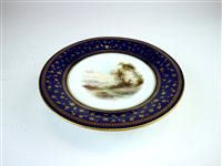 Lot 71 - A Royal Worcester low pedestal dish painted by John Stinton