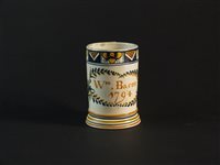 Lot 36 - An English dated prattware mug